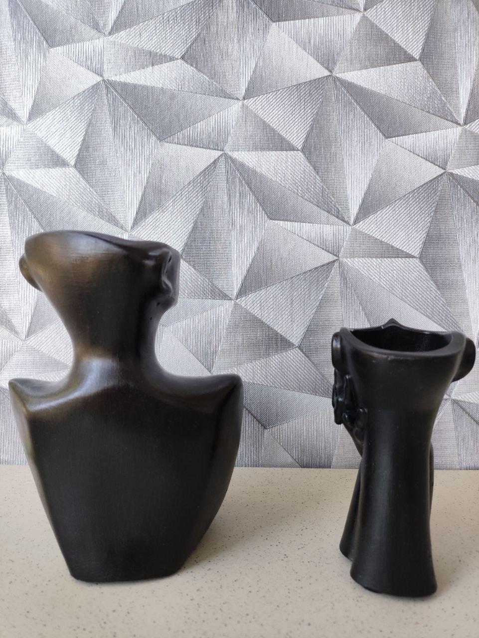 Набор декоративных ваз бюст и ваза лица ручной работы 2 шт. Черный (2749552553) - фото 8 Набор декоративных ваз бюст и ваза лица ручной работы 2 шт. Черный (2749552553) - фото 8