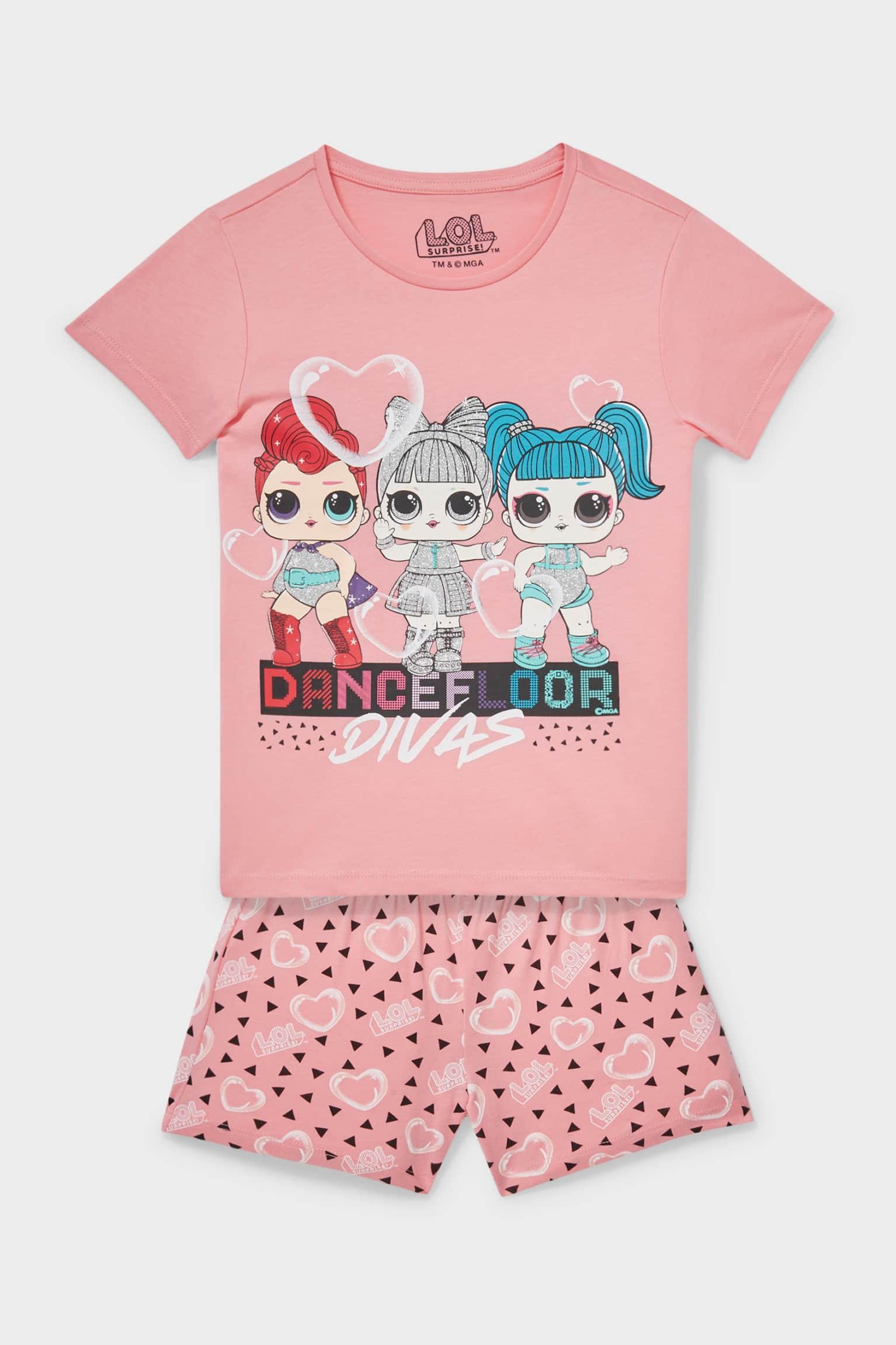 Пижама для девочки C&A летняя 122 см Розовый (2123239)