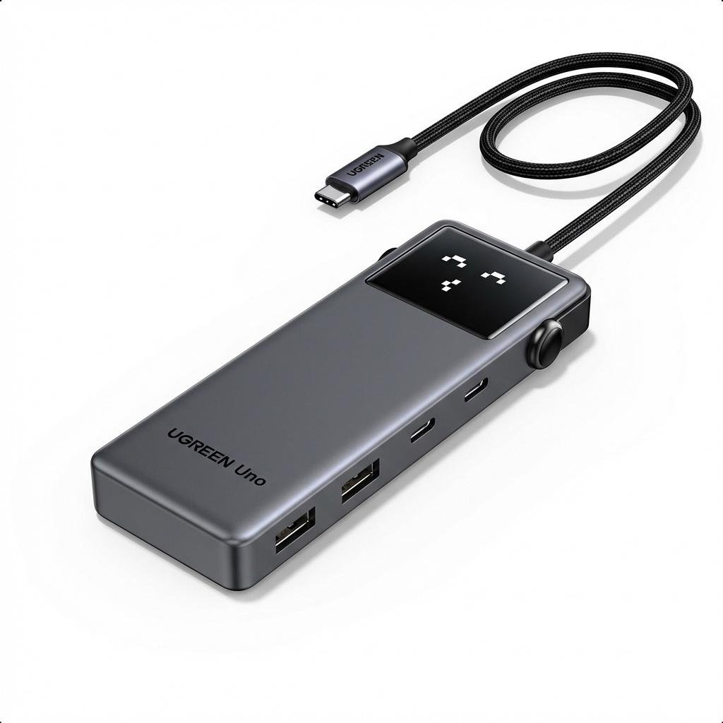 USB-хаб 6в1 UGREEN Uno CM888 HDMI 4K/PD 100 Вт/10 Гбит/с Серый (35998)