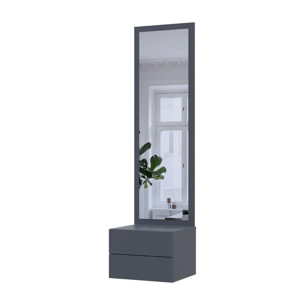 Тумба підвісна з дзеркалом Doros Сола DRS-011742 45х40х168,6 см Графіт/Сірий (44900342)