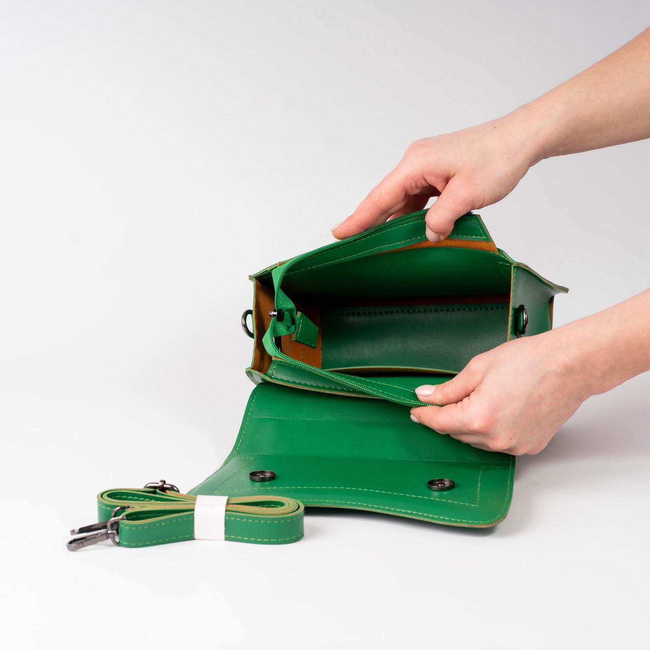 Сумка женская кросс-боди XENIA № 18-24 Зеленый - фото 4