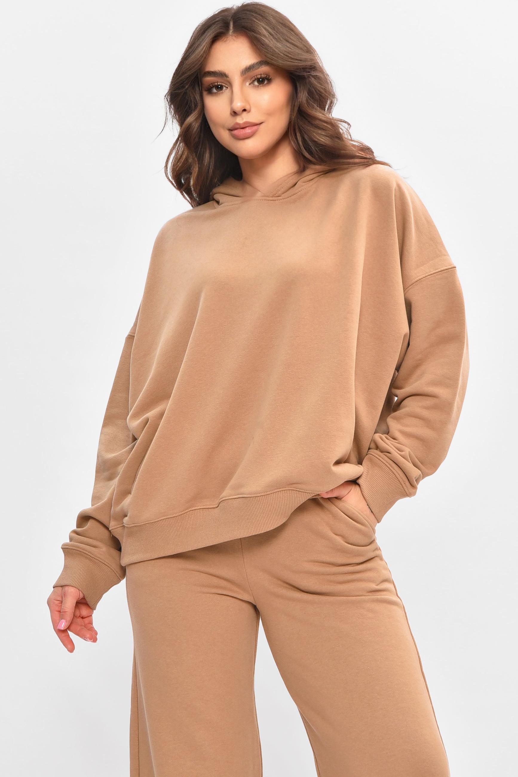 Худі жіночий 206819 L-XL Темно-бежевий