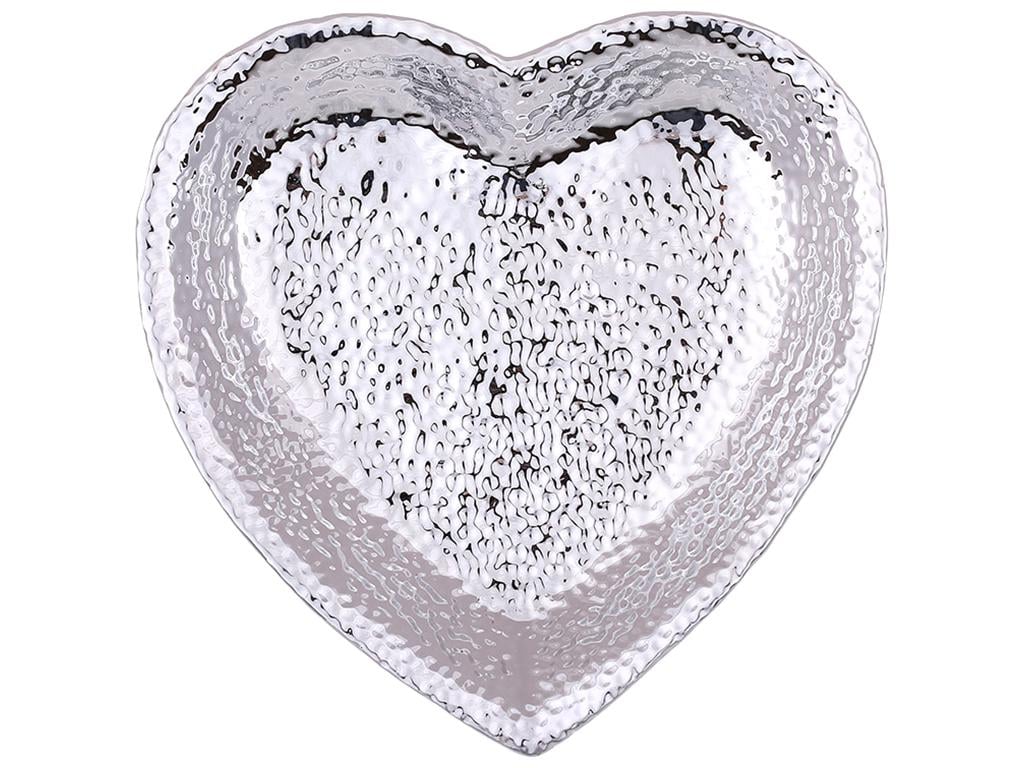 Блюдо Сердце 18 см Серебро (BDI-727-548)