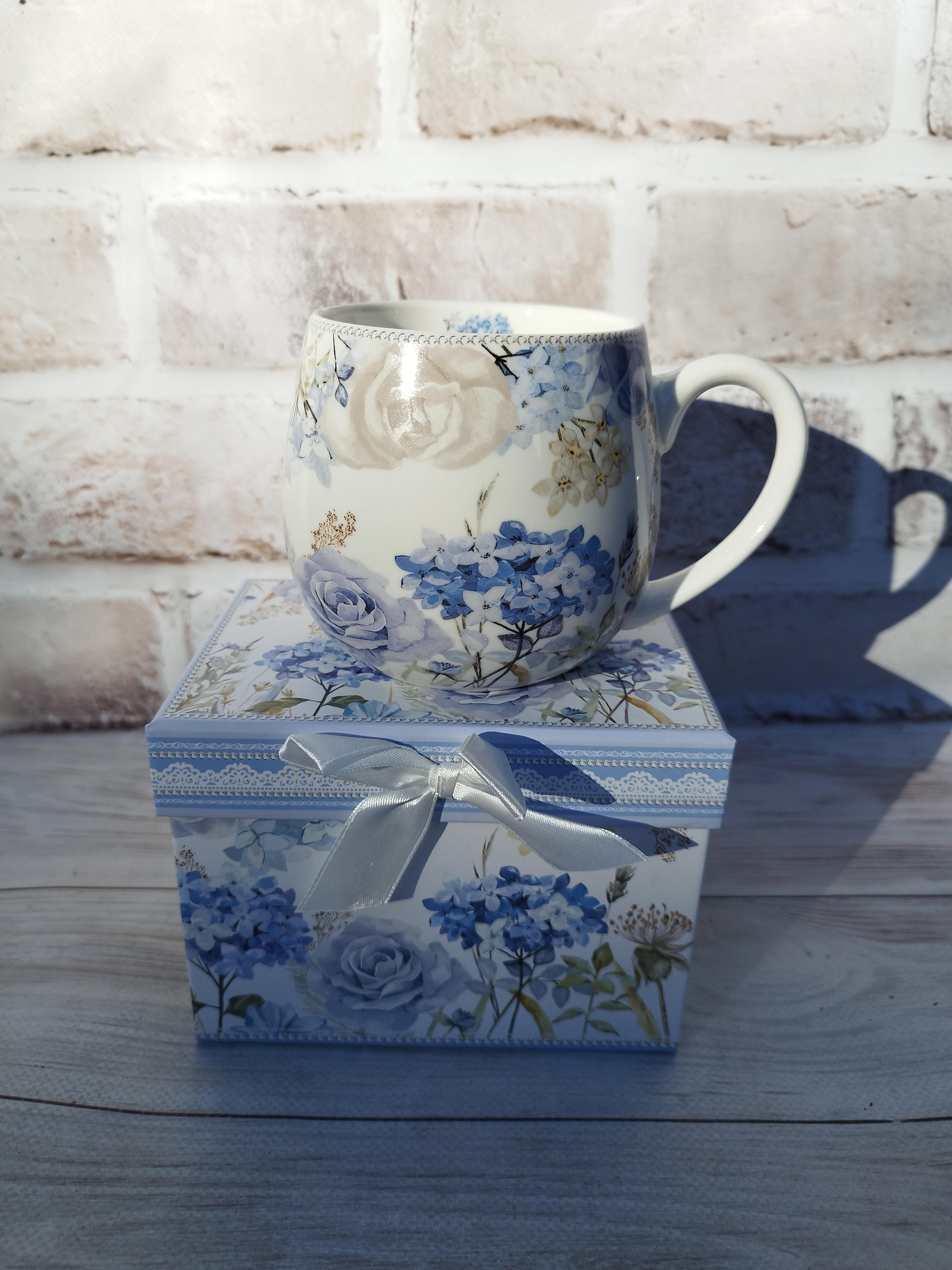 Чашка фарфоровая Laura в подарочной коробке 420 мл Blue (R33331)