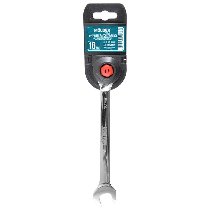 Ключ комбінований з трещіткою та реверсом Molder MT59016 CR-V 16 мм (12804941) - фото 2 Ключ комбінований з трещіткою та реверсом Molder MT59016 CR-V 16 мм (12804941) - фото 2