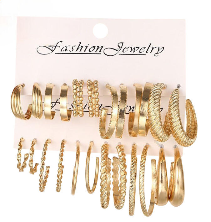 Серьги-полукольца Fashion Jewelry 24 шт. Золотистый (56-96-1705)