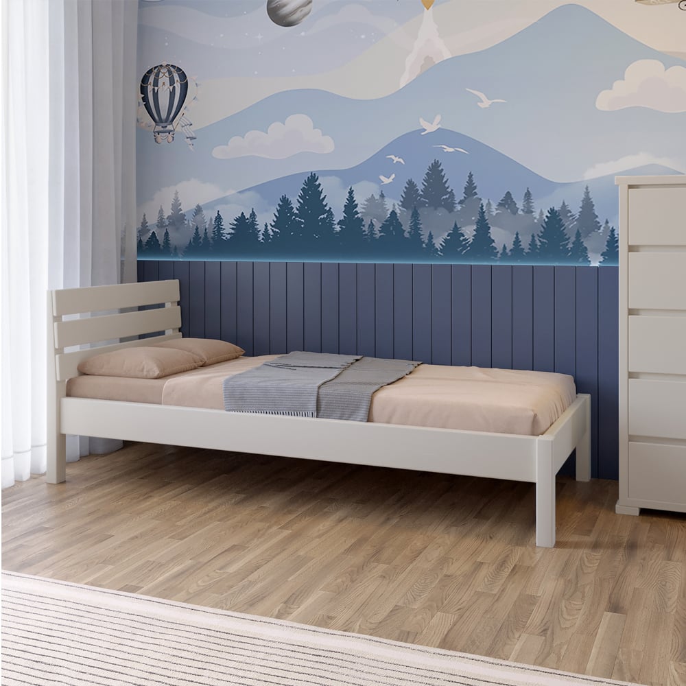 Кровать детская деревянная Mebigrand Бостон S0505Y30R 80x200 см Айвори (MBG-2558)