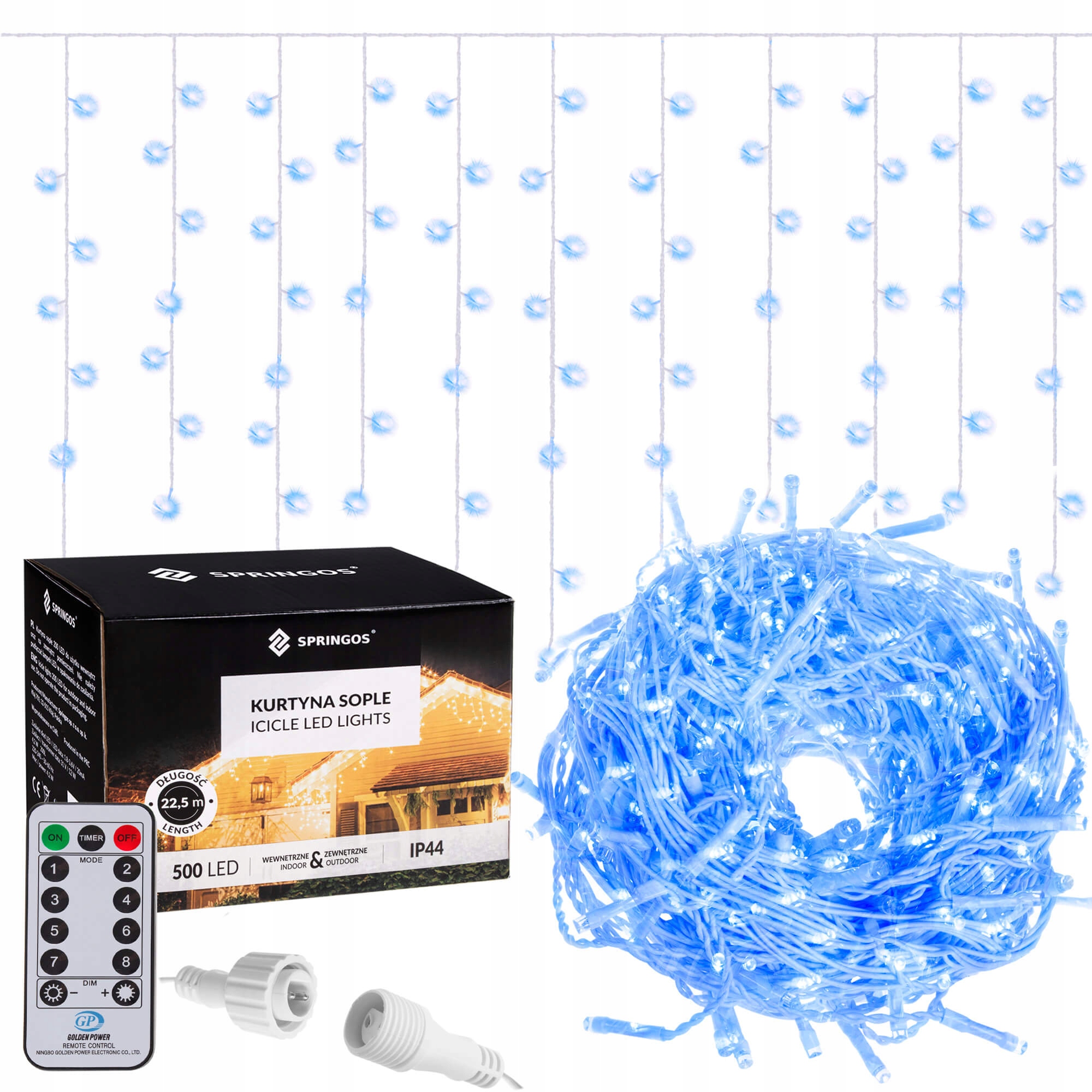 Гірлянда-бахрома Springos Pilot вулична 20 м 500 LED Blue (CL506) - фото 3