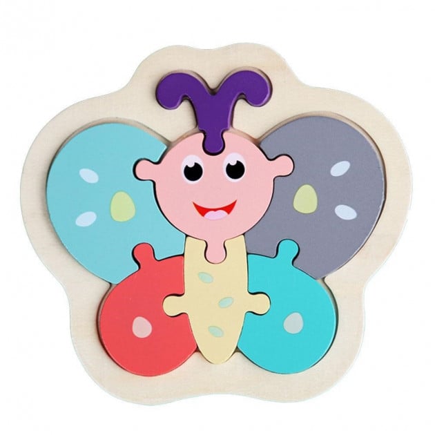 Мини-пазлы объемные деревянные Бабочка (KHDP13)