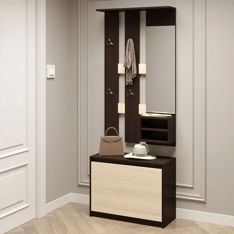 Передпокій Еверест Мікс Венге темний/Дуб молочний (26813144) - фото 2 Передпокій Еверест Мікс Венге темний/Дуб молочний (26813144) - фото 2