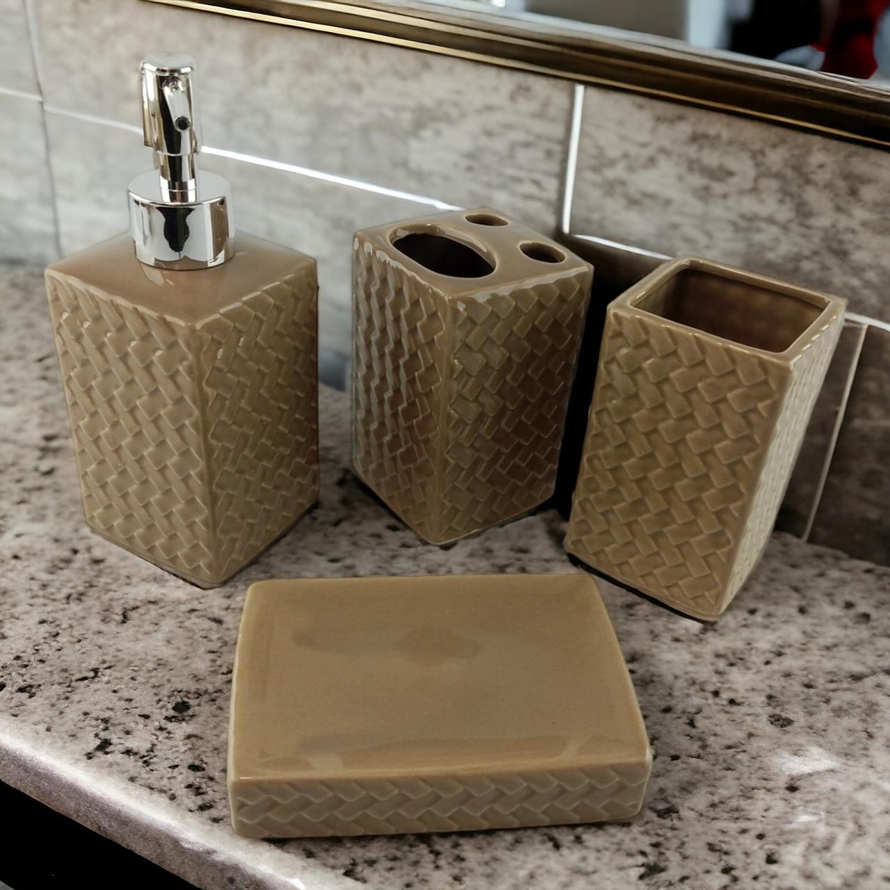 Набор для ванной керамический Бежевый (35108A)