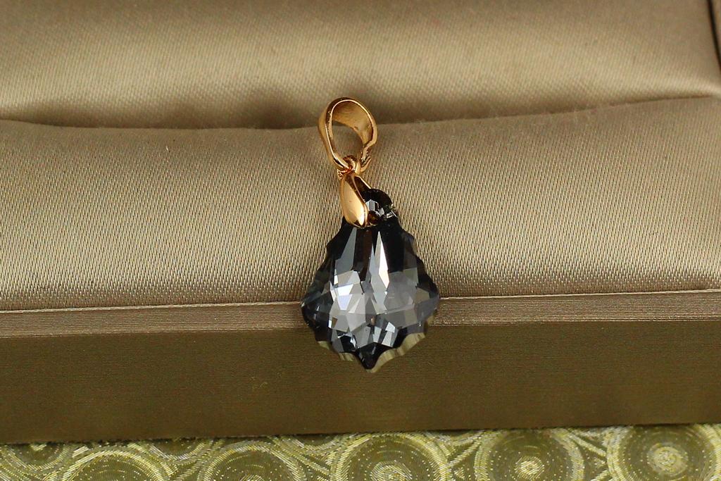 Кулон Xuping Jewelry Греза Сваровскі чорний камінь 1,9 см Золотистий