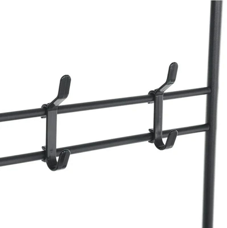 Вішалка для одягу в передпокій з полицями для взуття Simple floor clothes rack Чорний - фото 3