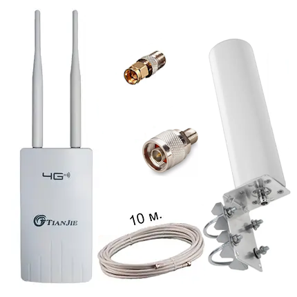 Комплект интернета TIANJIE-CPE905-2 4G Wi-Fi с всенаправленной MIMO антенной 12 dB (517)