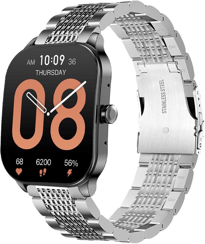 Ремінець металевий Gripix для Amazfit Pop 3S/3R Silver (42047-59) Ремінець металевий Gripix для Amazfit Pop 3S/3R Silver (42047-59)