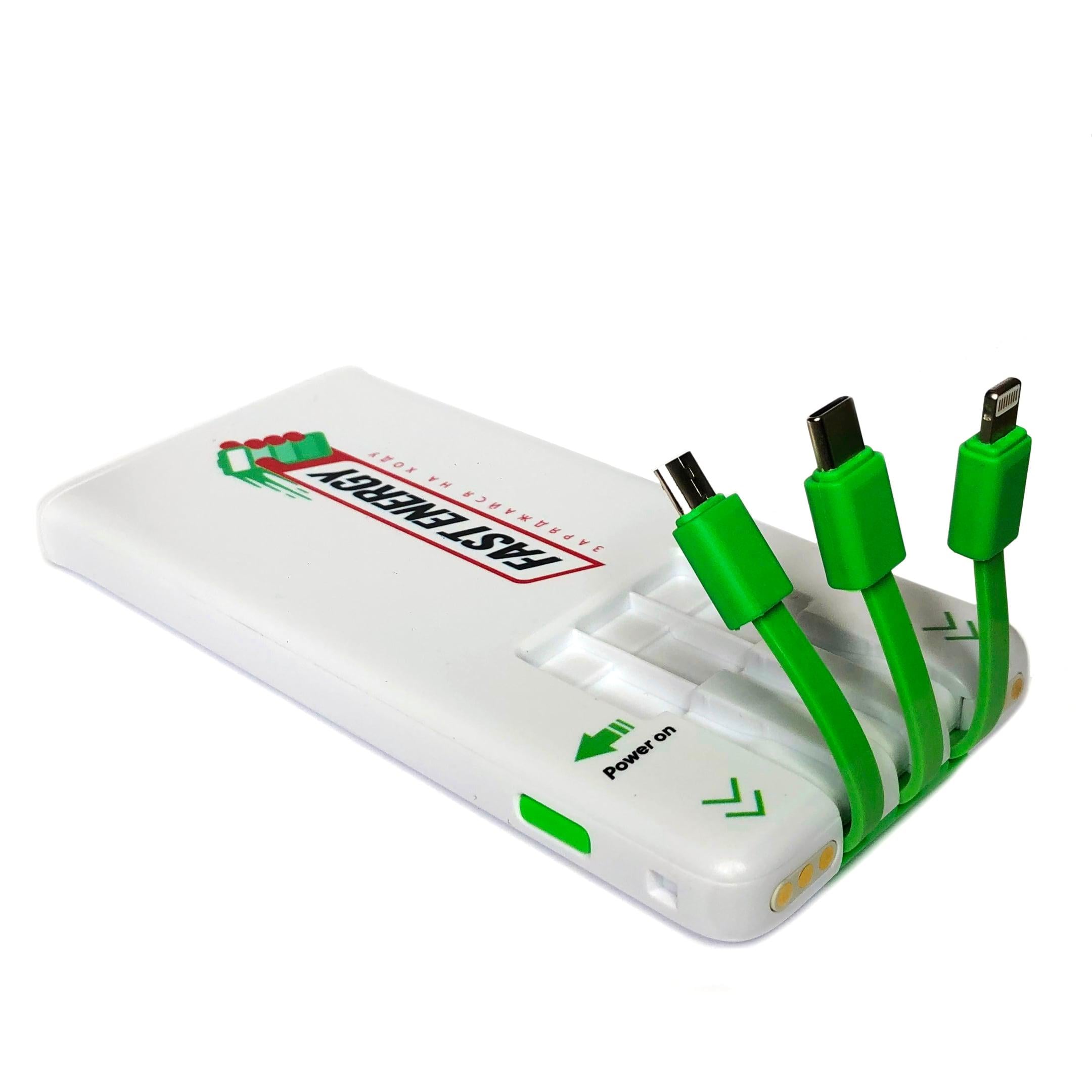 Повербанк 5000 mAh со встроенными кабелями Micro USB / Lightning / Type-C Fast Energy UFT SP5000