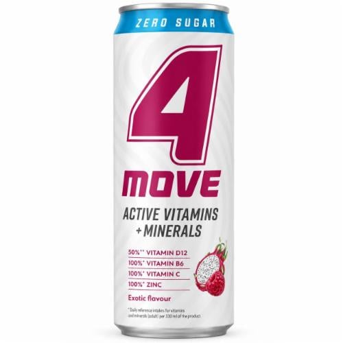 Напій 4MOVE Active Vitamins Minerals ZERO Малина та Пітахая 330 мл