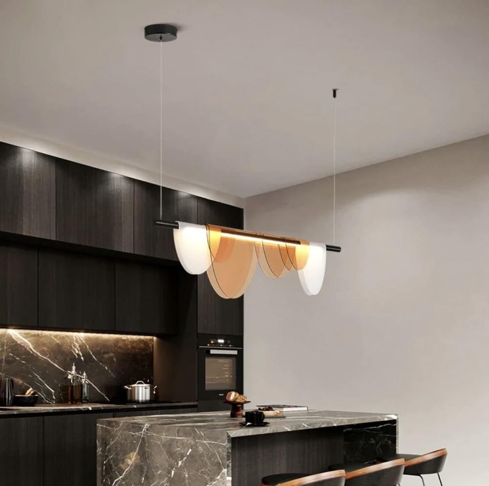 Люстра удлиненная Led с янтарно-матовыми пластинами 100 см (sga 21 am)