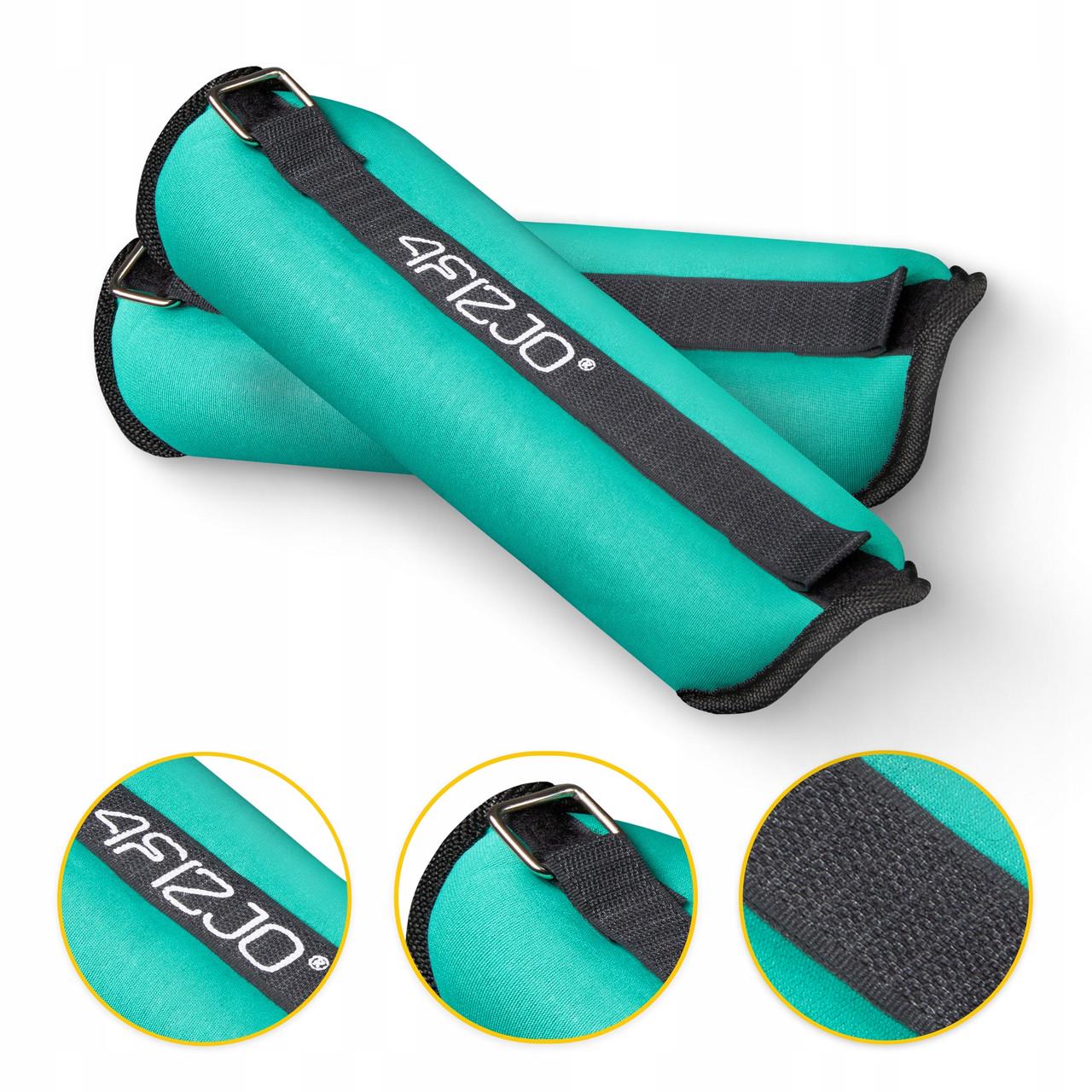 Обважнювачі-манжети для ніг та рук 4FIZJO 2x1,5 кг Black/Green (P-5907739311092) - фото 4