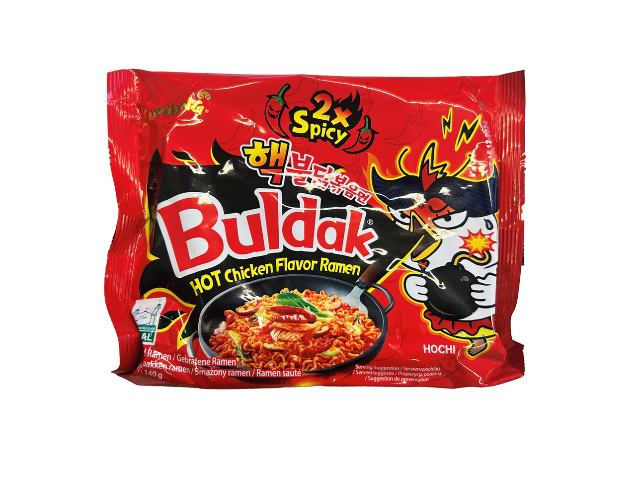Рамен острый Buldak Hot Chicken Flavor Buldak Samyang с тушеной курицей двойной остроты 135 г