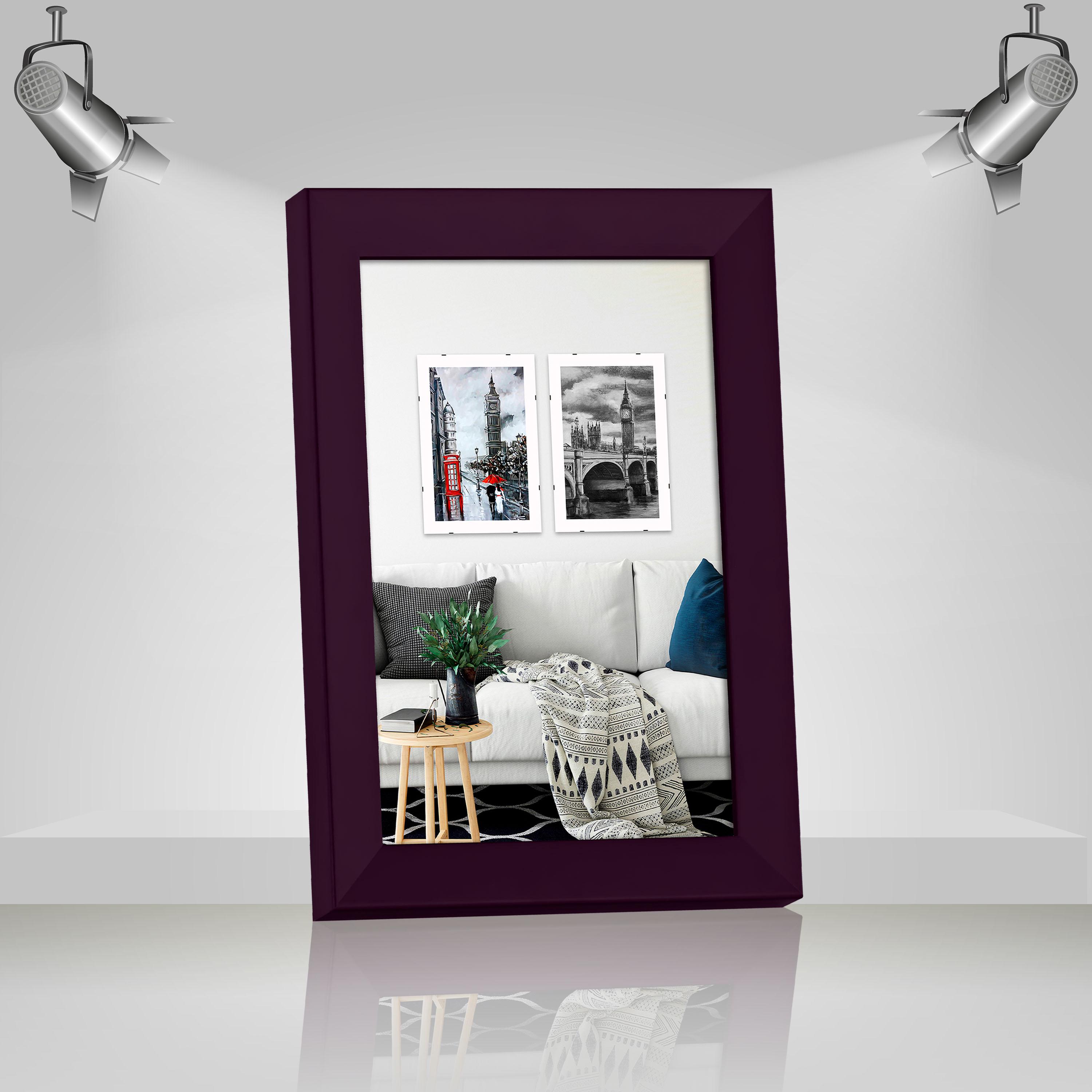 Фоторамка деревянная EmojiFrame 20х30 см AH3322-02 пластиковое стекло 0,8 мм Фиолетовый - фото 2