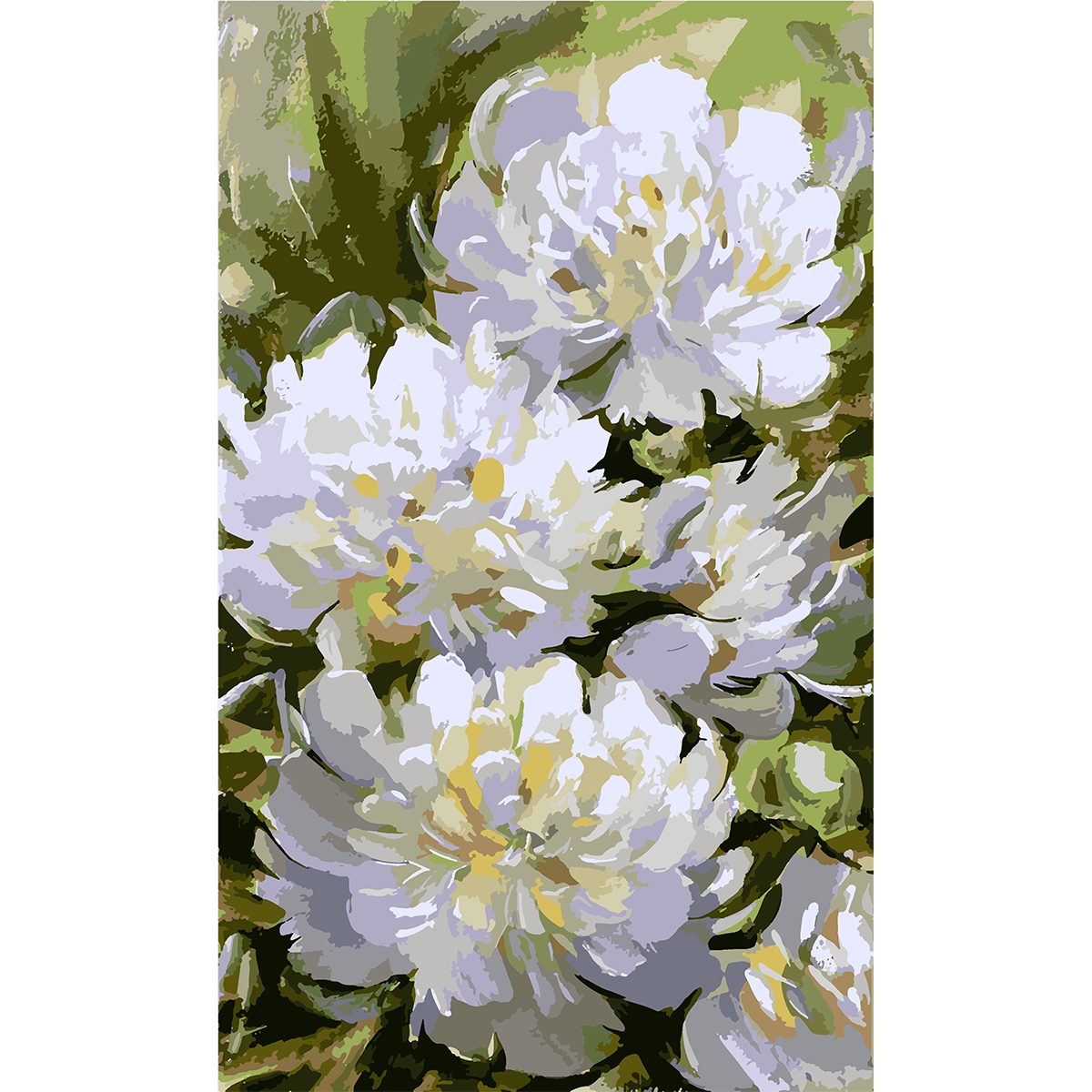 Картина по номерам Santi 954424 Белые пионы 30x50 см