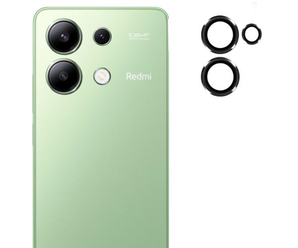 Защитное стекло с рамкой CD Pattern на заднюю камеру для Xiaomi Redmi Note 13 4G Черный