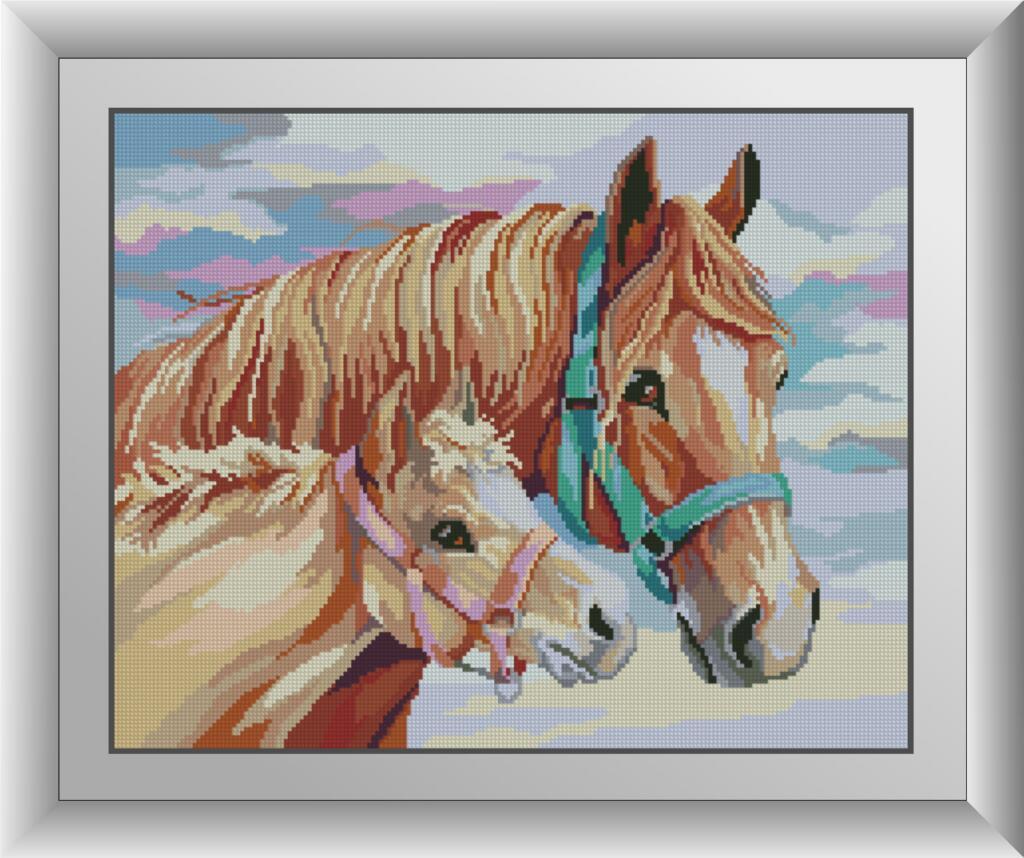 Алмазная мозаика Dream Art С мамой (лошади) 40x50 см (DA.30576)