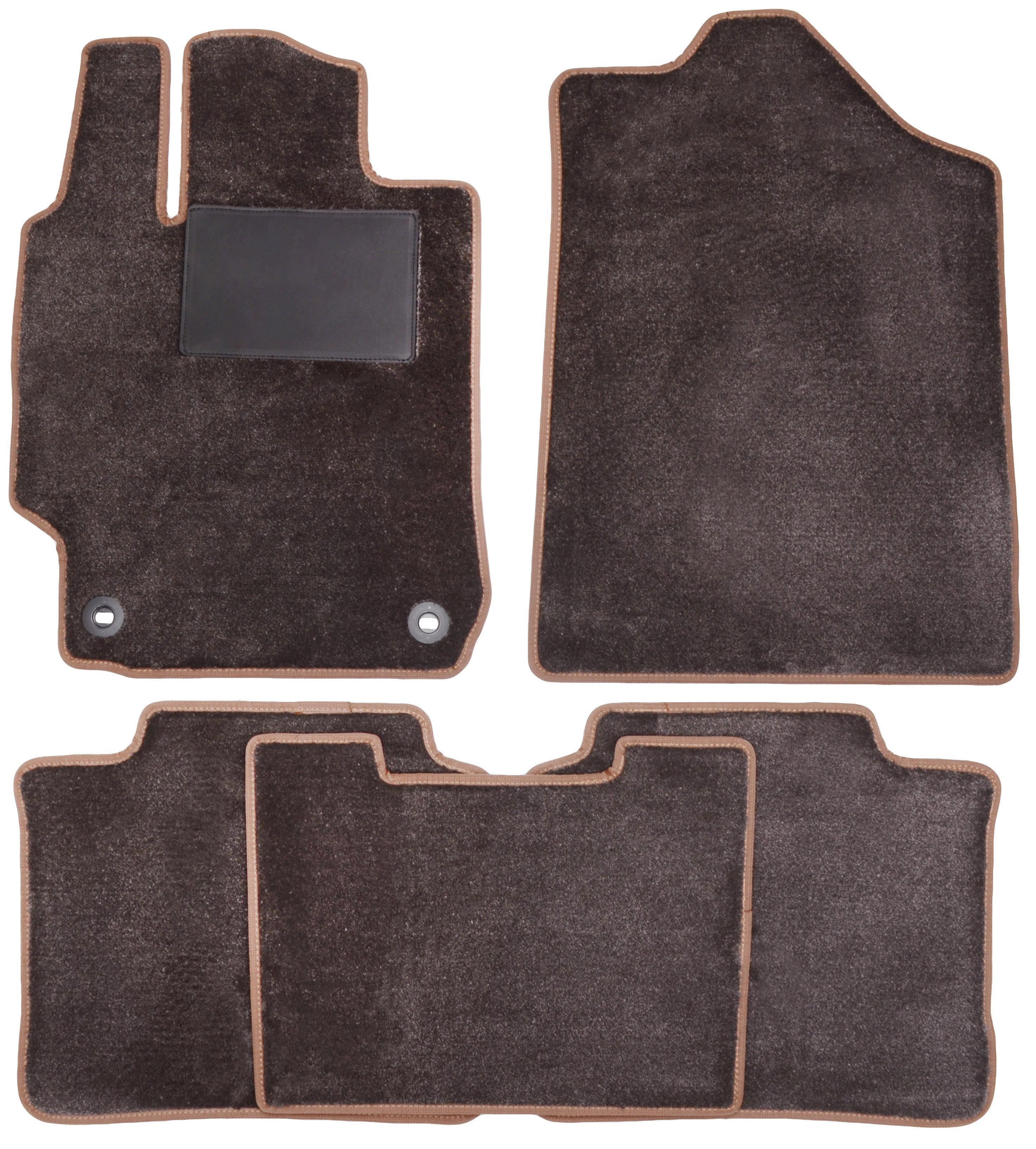 Коврики в салон для Toyota Camry V50/55 2011 - 2017 текстильные с коричневой тесьмой Серый (169723)