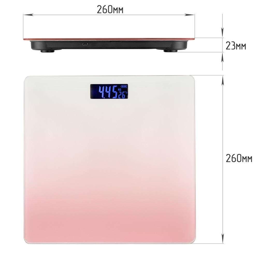 Весы напольные электронные аккумуляторные LOSSO BLUSH FS-2611 Розовый (532346504) - фото 5 Весы напольные электронные аккумуляторные LOSSO BLUSH FS-2611 Розовый (532346504) - фото 5