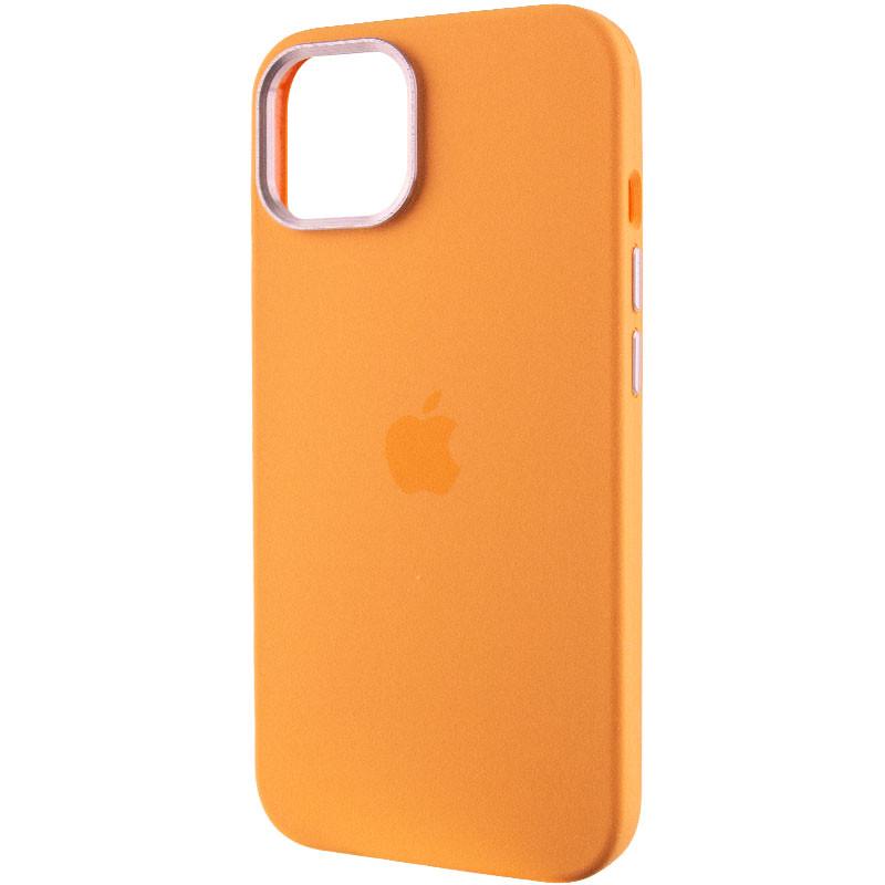 Противоударный чехол Silicone Case Metal Buttons (AA) для Apple iPhone 14 (6.1") Оранжевый / Marigold - фото 3