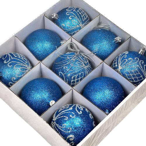 Шарики новогодние МАГІЧНА-НОВОРІЧНА M47878 пластиковые 8 см 9 шт. (13379282)