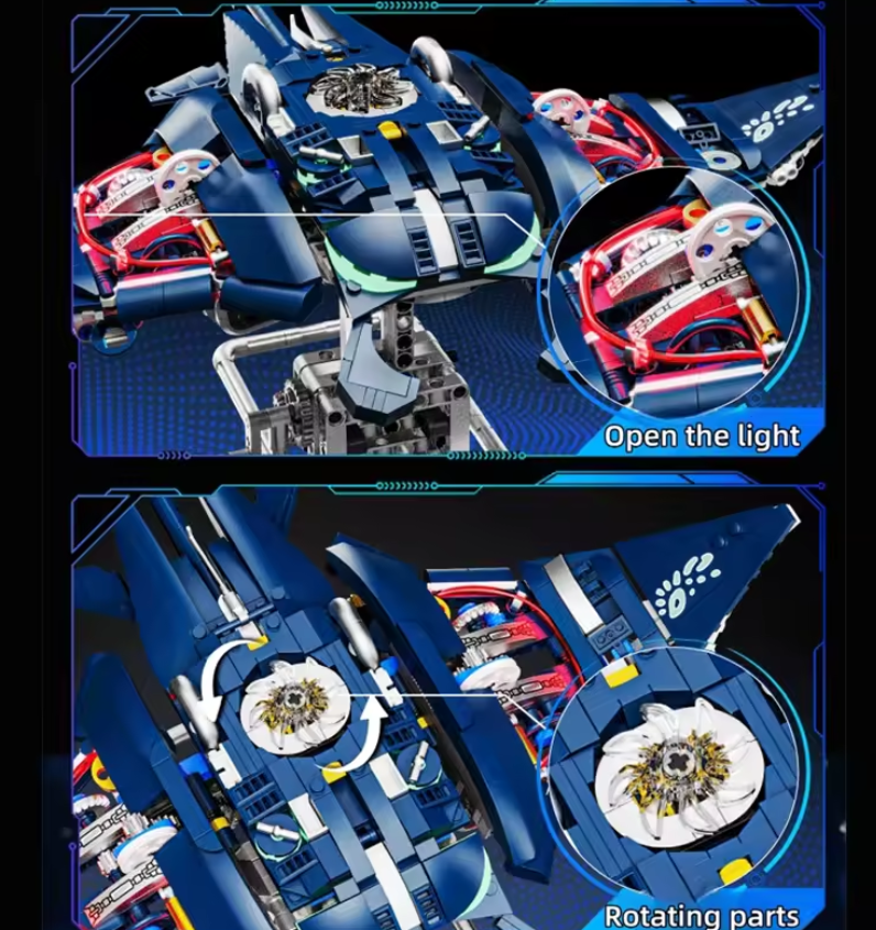 Конструктор механический двухсторонний MJI рыба Скат Devilfish 966 деталей - фото 2 Конструктор механический двухсторонний MJI рыба Скат Devilfish 966 деталей - фото 2