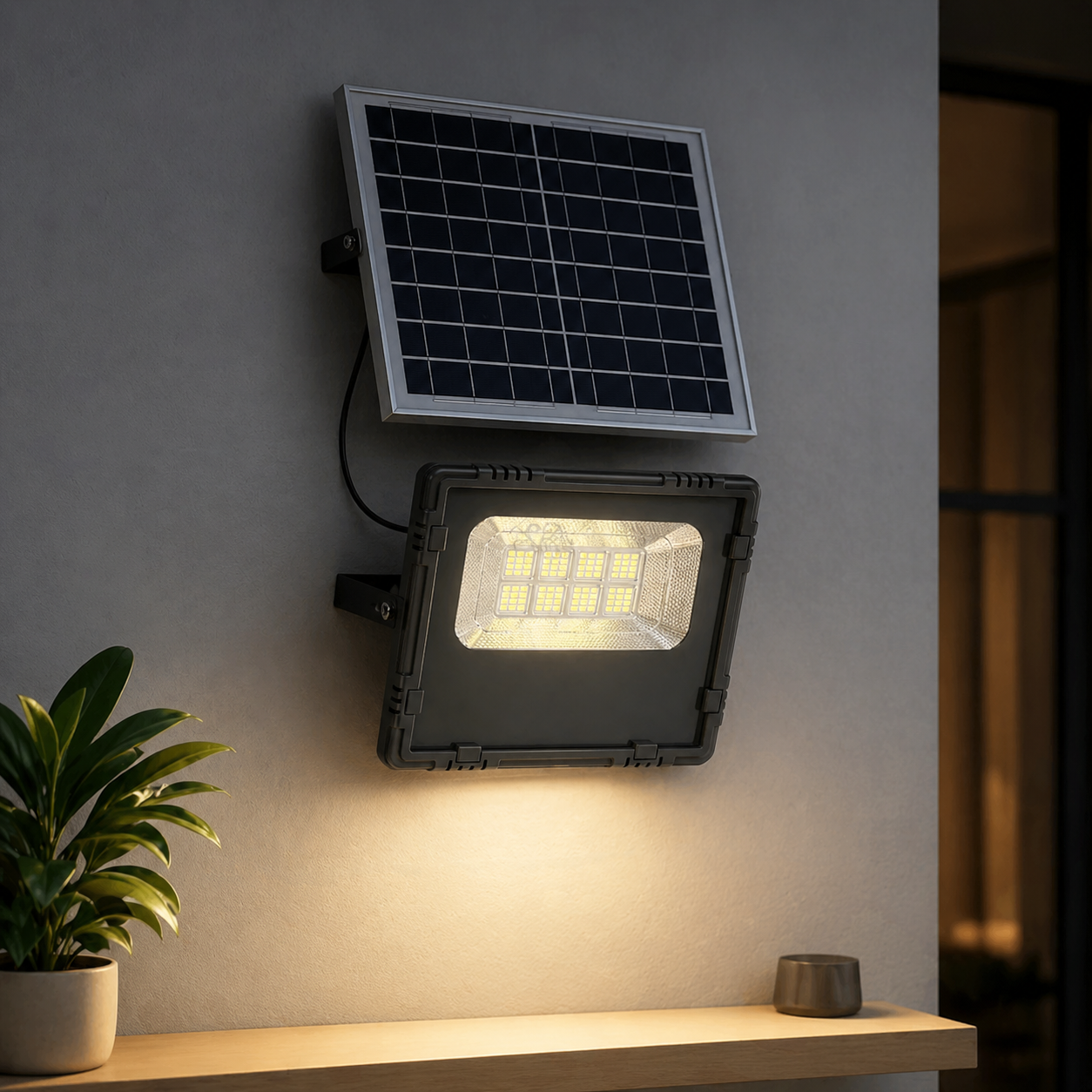 Вуличний прожектор LED 120 LED 100 Вт із сонячною панеллю (HP-5-60)