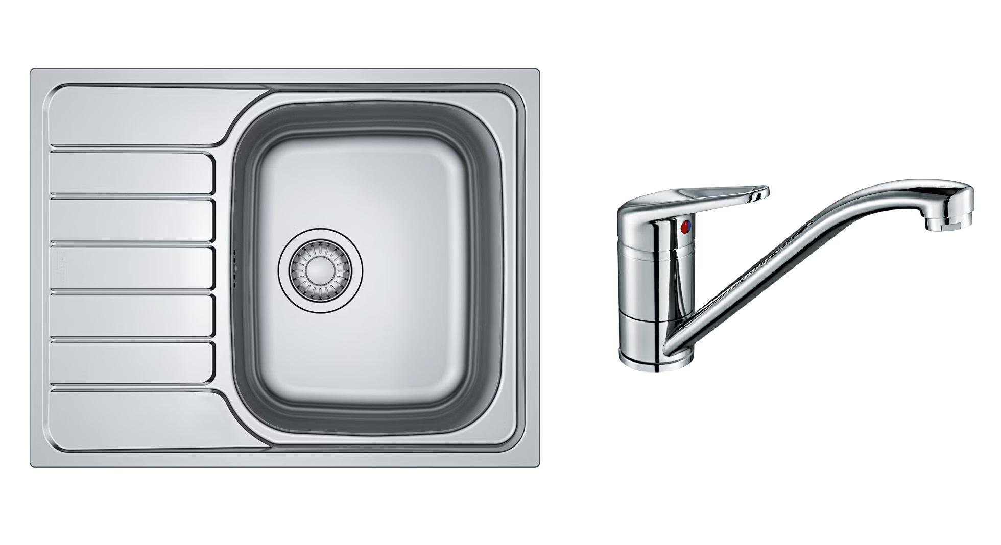 Комплект из кухонной мойки Franke Spark SKL 611-63 101.0598.808 и кухонного смесителя Franke Novara-Plus 115.0347.142