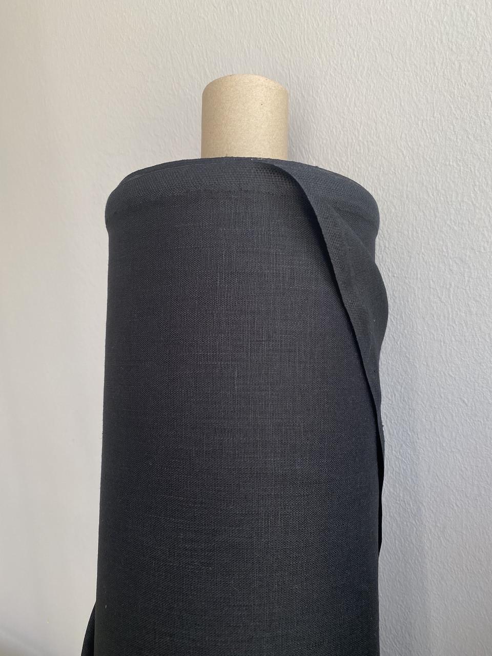 Ткань костюмная смягченная LINEN PLUS 100% лен 140 см 147 Черный