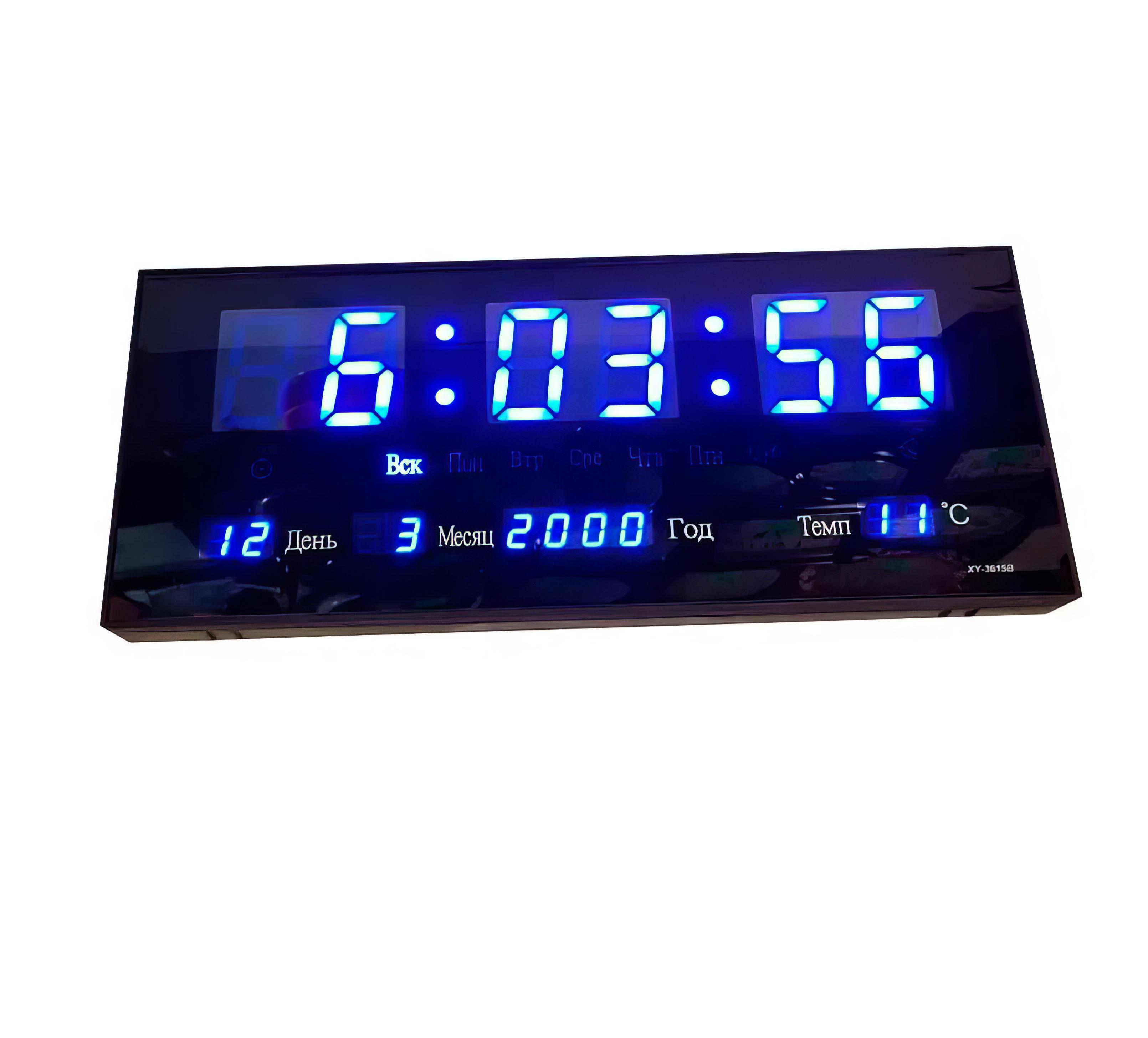 Часы настенные электронные 3615 синяя подсветка (12460561)