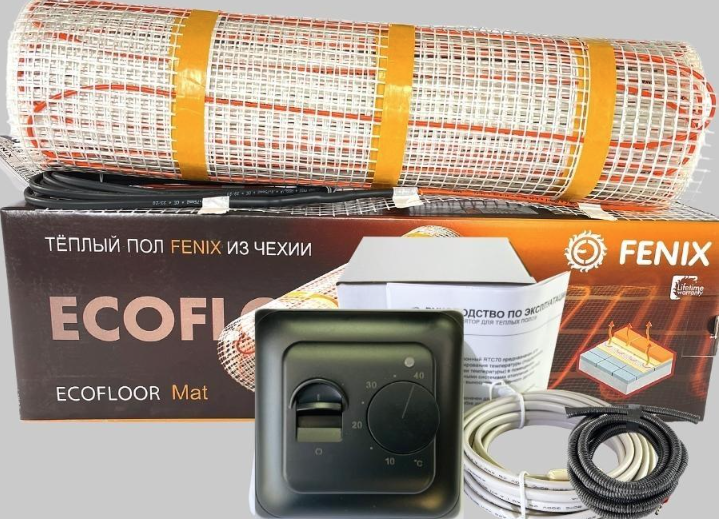 Комплект теплого пола под плитку Fenix LDTS 3,0 м2 с механическим терморегулятором Черный (50067)