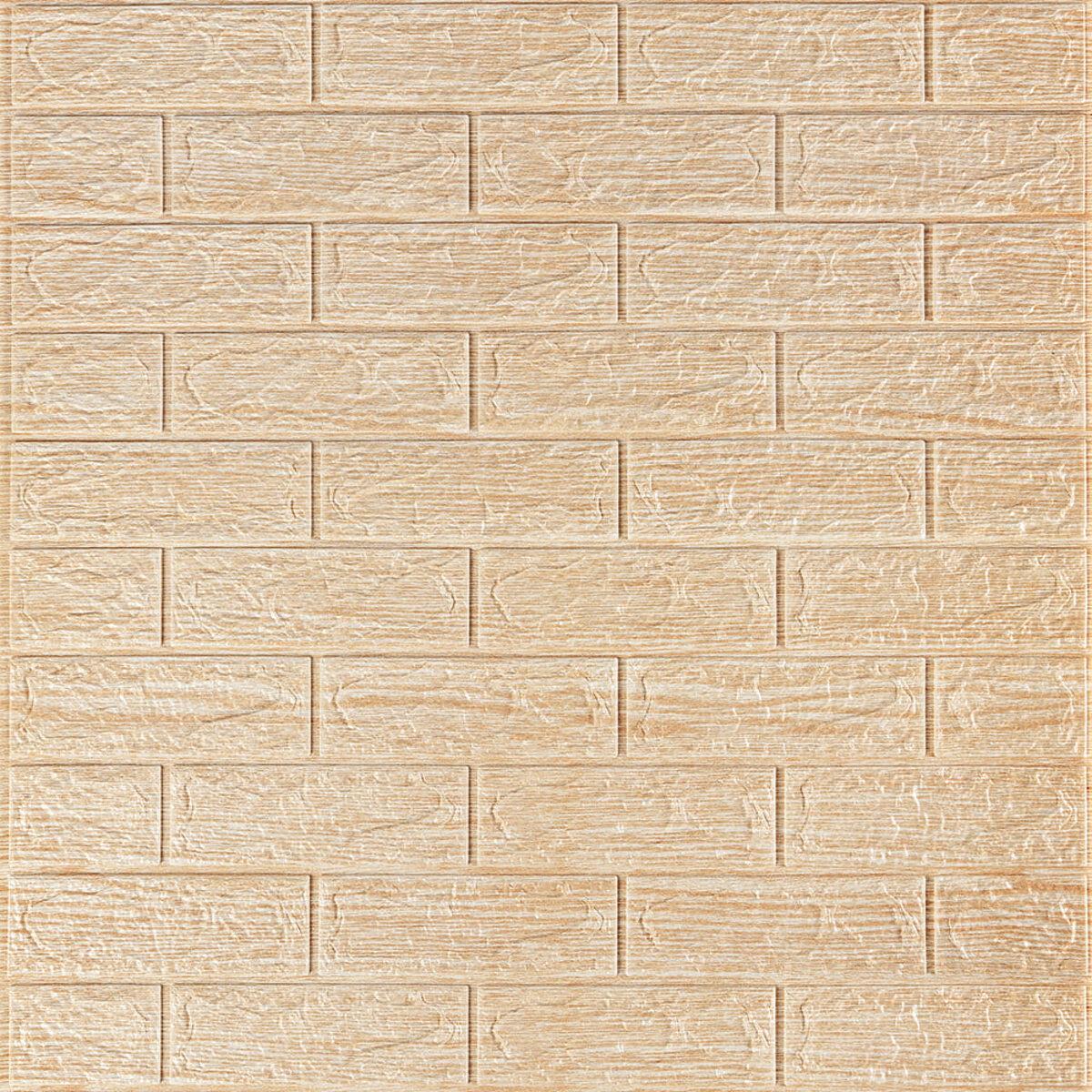 Панель самоклеящийся декоративный кирпич в полоску 3D 184 700х770х5 мм Бежевый (SW-00000489)
