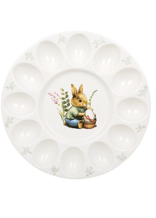 Блюдо фарфоровое Floral для 12 яиц и Пасхи 27 см (K209)