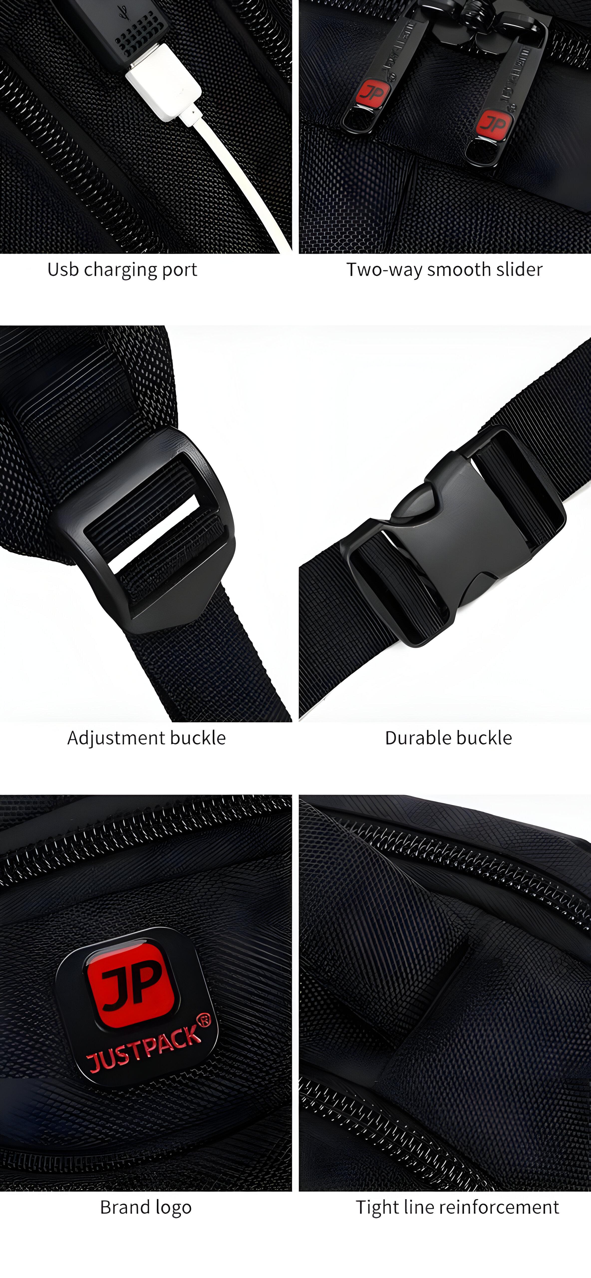 Рюкзак Justpack универсальный c USB 32х19х50 см Синий (8805) - фото 2 Рюкзак Justpack универсальный c USB 32х19х50 см Синий (8805) - фото 2