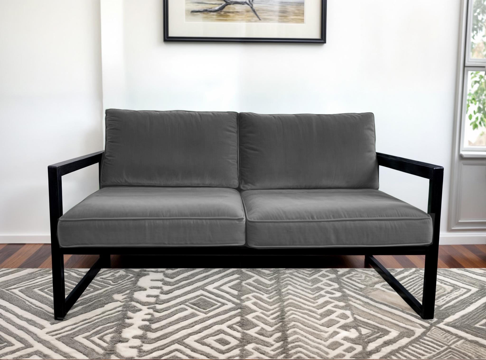 Диван металевий Tobi Sho Лофт Стейт DV1 з підлокітниками та м'якими подушками 750х1600х700 мм велюр 29/Світло-сірий - фото 2 Диван металевий Tobi Sho Лофт Стейт DV1 з підлокітниками та м'якими подушками 750х1600х700 мм велюр 29/Світло-сірий - фото 2