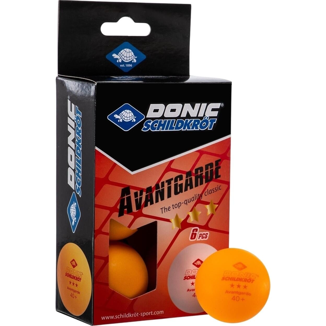 Набор мячей для настольного тенниса Donic EXCLUSIVE ADVANTGARDE 3*40+ 6 шт. Оранжевый (658038)