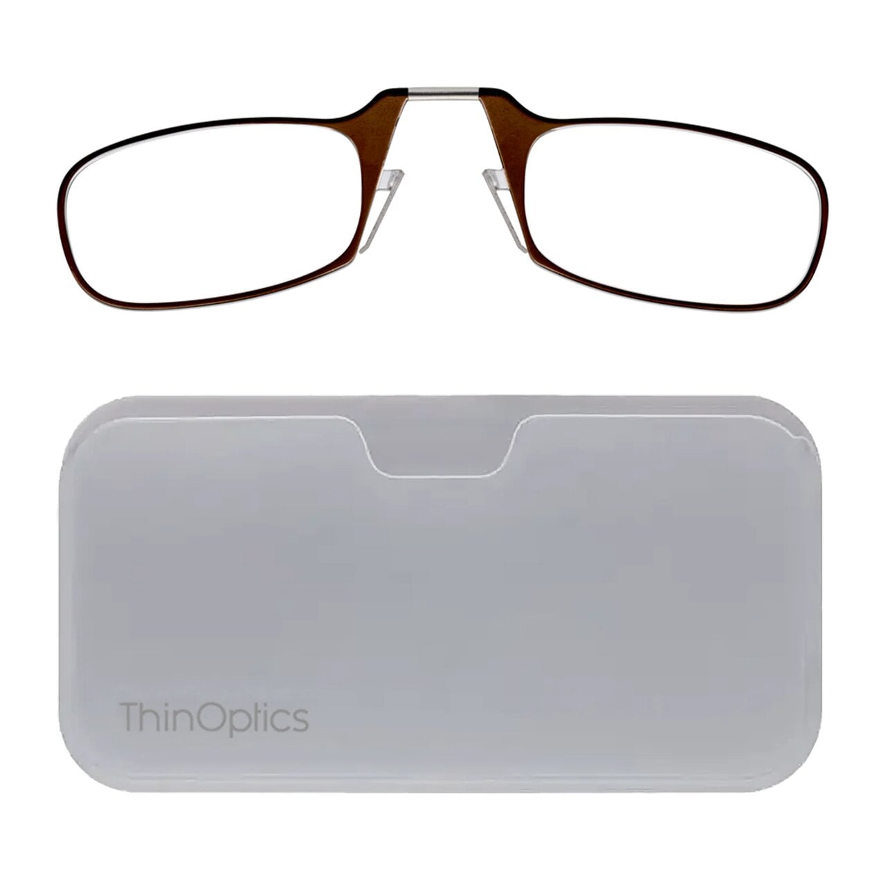 Очки для чтения Thinoptics с классическим белым чехлом/диоптрий +2,00 Коричневый (2.0BRWUP)