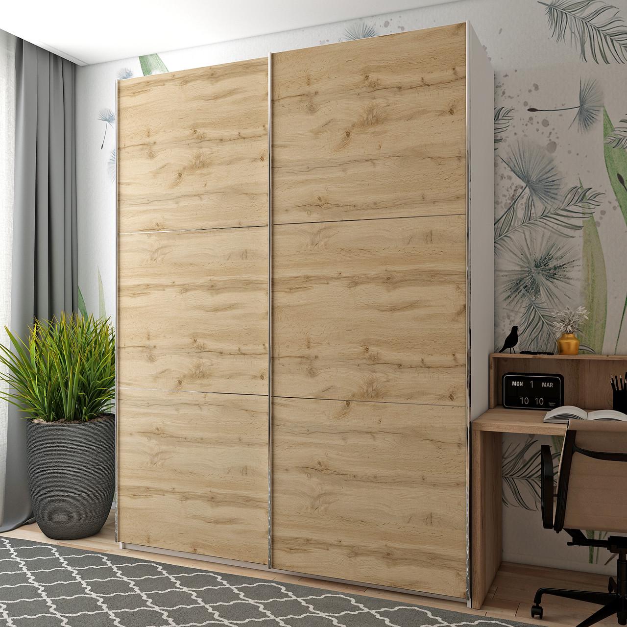 Шкаф-купе двухдверный Doros G-Caiser 180х60х240 см Белый/Дуб евок (DRS-011007)