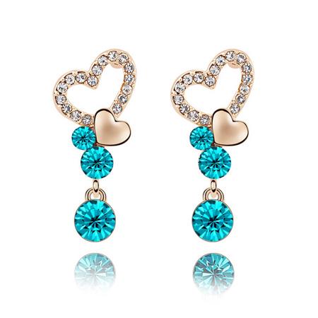 Серьги с кристаллами Сваровски Italina 02_7962 Бирюзовый