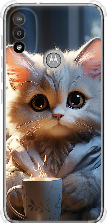Чехол на Motorola E20 White cat (5646sp-2509-42517) Чехол на Motorola E20 White cat (5646sp-2509-42517)