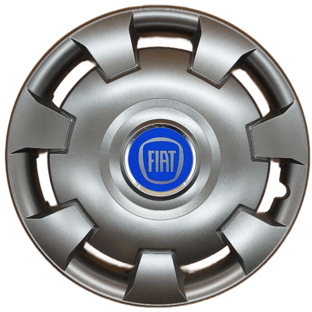 Ковпаки SJS 111 з логотипом Fiat 4 шт. R13 Срібний/Синій (2789080773)
