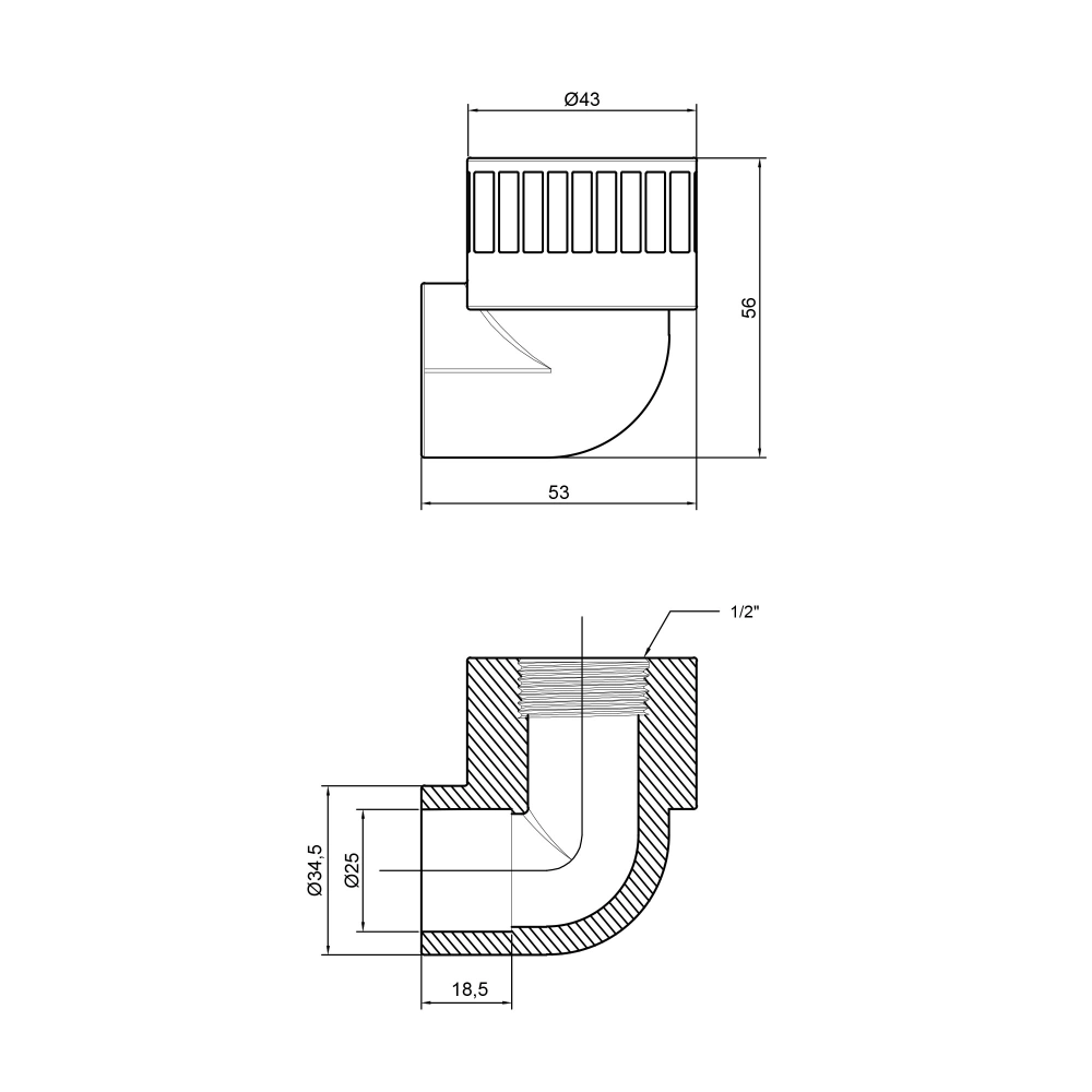 Уголок PPR Thermo Alliance 90° 25х1/2" для полипропиленовых труб (FRRS00029417) - фото 3