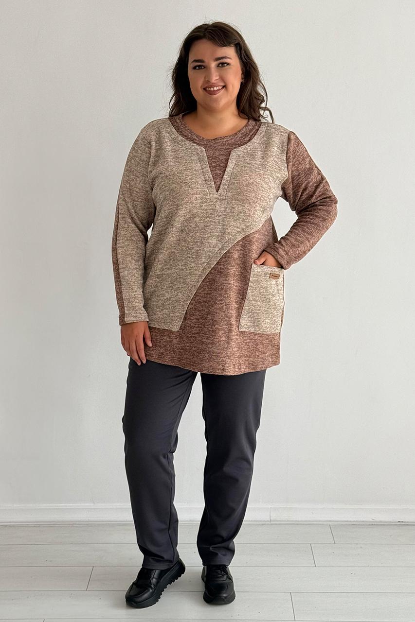 Туника PANNI Женя на флисе р. 52-54 Бежевый (Р2508252279) - фото 4 Туника PANNI Женя на флисе р. 52-54 Бежевый (Р2508252279) - фото 4